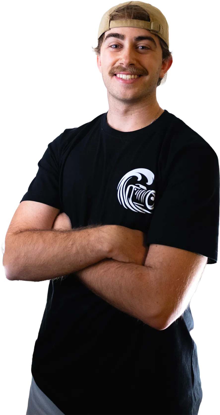 Agustin Romero, founder of Wave Creative, wearing a Wave Creative shirt